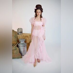 Selkie Baby Soft Sheer Delight Ruffle Gown- NWT